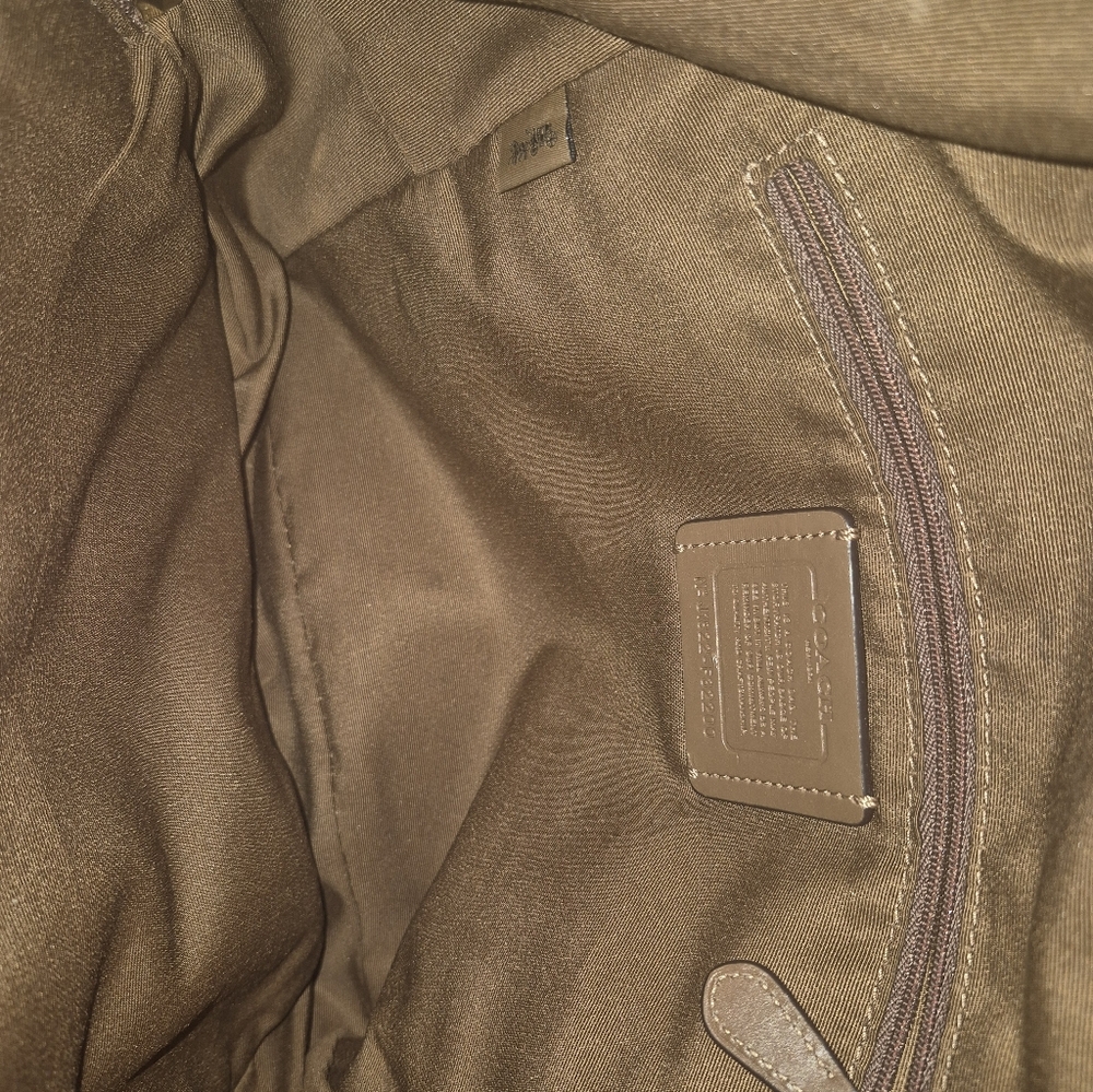Coach Signature Brown Backpack with Gold Accents - Picture 3 of 7